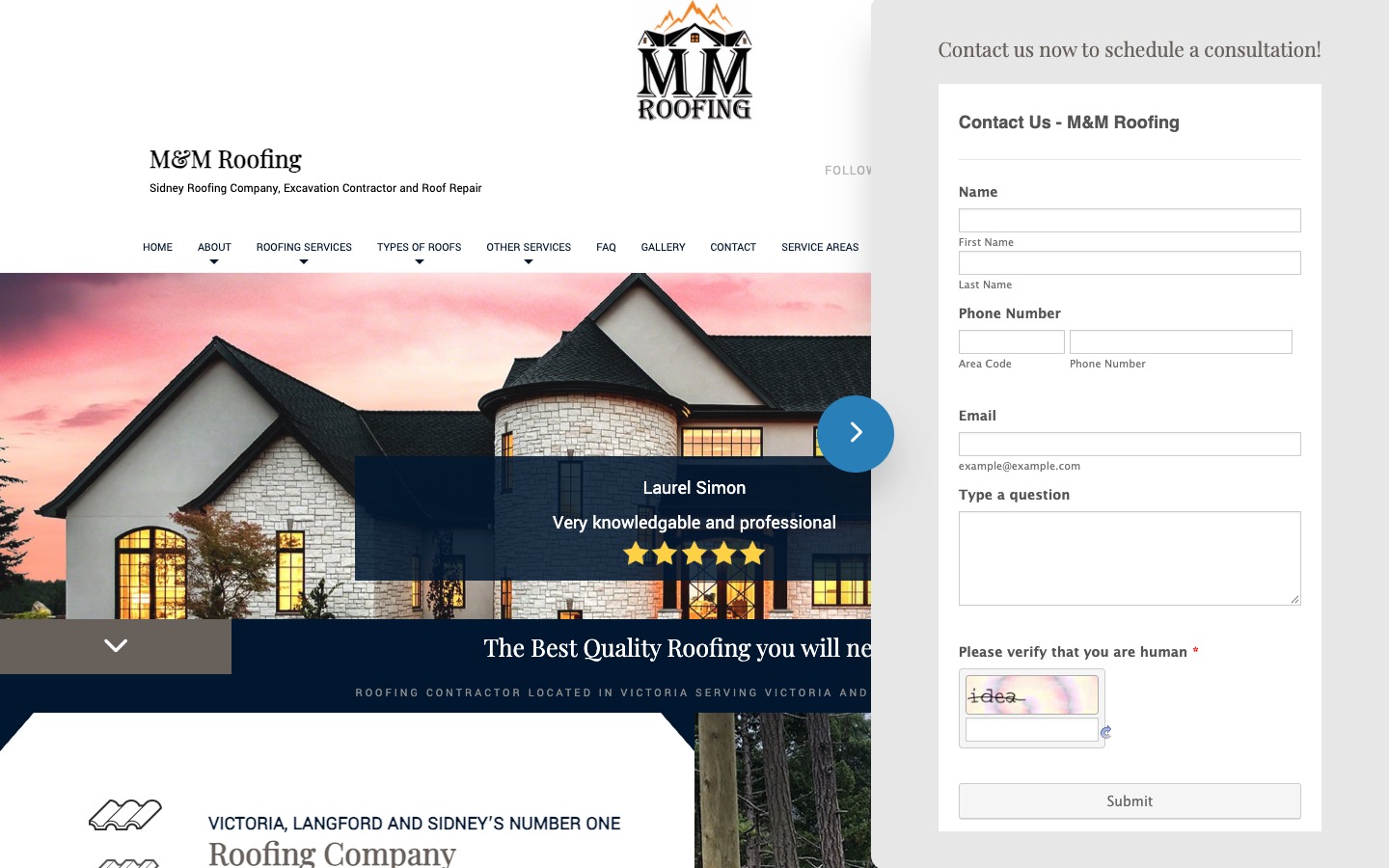The current homepage